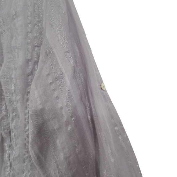 Lafayette 148 Button Down Shirt Long Sleeve Collared Neck Grey Size 6 - Picture 7 of 10